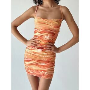 Princess Polly Harlan mini dress orange multi Women's Juniors Size 6